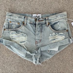 One Teaspoon denim bandit shorts, size 24